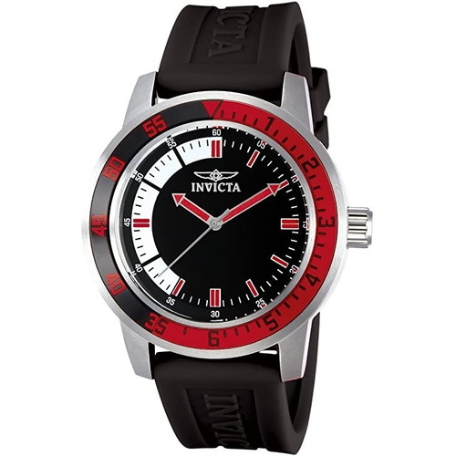 Reloj Invicta Specialty 12845 Negro/rojo Hombres 45 Mm Color de la correa Negro
