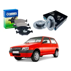 Kit Disco Pastilha Dianteiro Uno 1.0 2004 A 2009