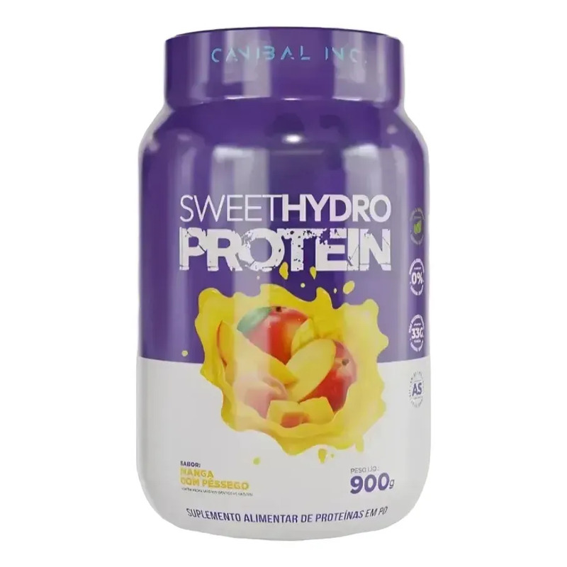 Whey Protein Sweethydro Zero Lactose 900g Proteina Da Carne Manga Com Pêssego