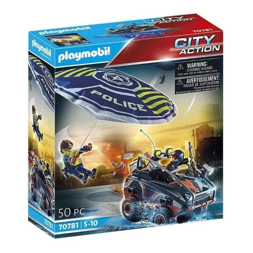 Juego Playmobil City Action Policía Paracaídas Persecución Cantidad de piezas 50