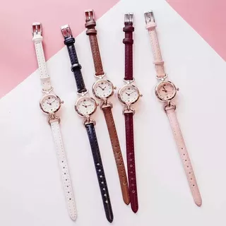 Reloj Retro  Para Mujer En Cuero Vintage Corea Delgada 