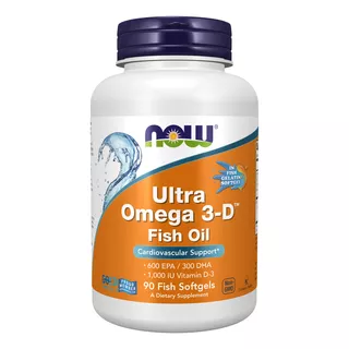 Ultra Omega 3d  Now 600 Epa 300 Dha + Vitamina D3 1,000 Iu Sabor Sem Sabor