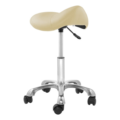 Taburete Ergonómico Saloniture Professional, Crema