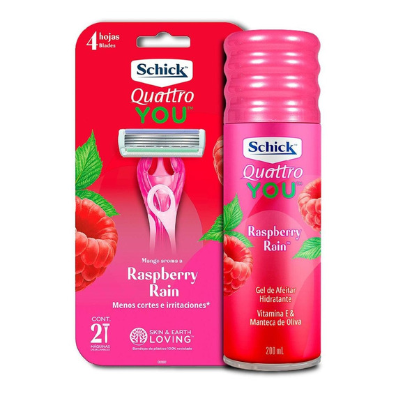 Combo Depilacion Schick Quattro Raspberry