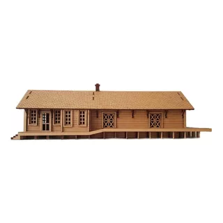 Estação De Trem Ferroviária Escala Ho Mdf Ferromodelismo F11