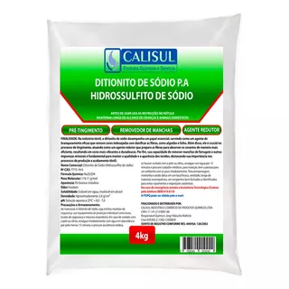  Ditionito De Sódio P A - Hidrossulfito De Sódio - 4kg