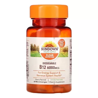 Vitamina B12 6.000mcg 60 Micropastilhas Sabor Cereja Sundown