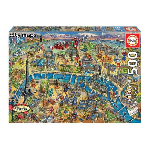 Puzzle Rompecabezas 500 Piezas Mapas Paris Educa 18452