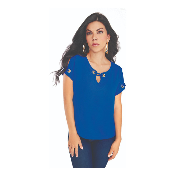 Blusa Casual Mujer Azul Rey 131-95