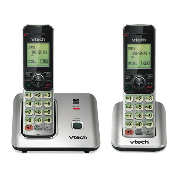 Set De 2 Telefonos Inalambricos Vtech  -  Dect 6.0 Cs6619-2 Color Gris