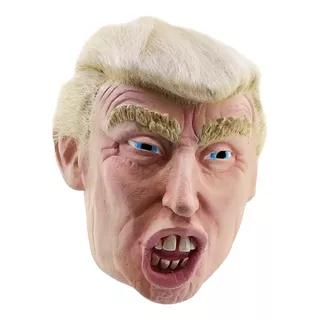 Máscara De Donald Trump With Hair Halloween Color Nude Trump Con Pelo