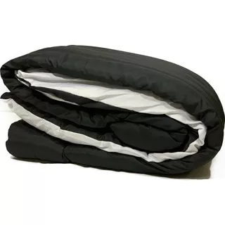 Acolchado Fidelna Invierno Queen Size Liso Reversible Queen Diseño Lisa Color Blanco Y Negro De 250cm X 230cm