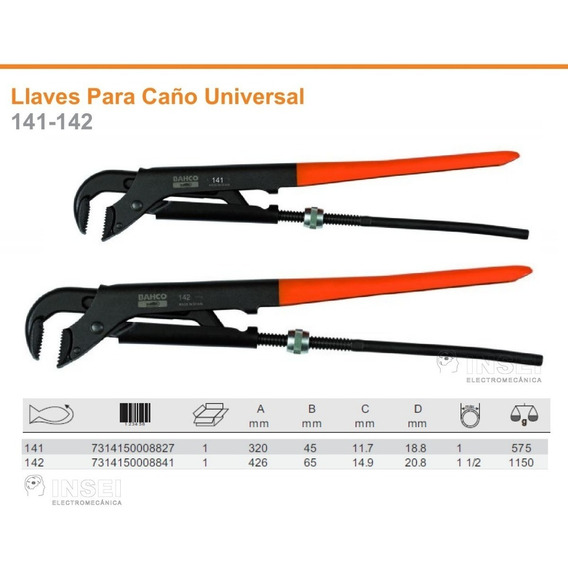 Combo Llave De Caño Bahco 141 + 142 - Insei