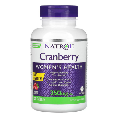 Natrol Arándano Rapida Disolucion 250 Mg 120 Tabs Cranberry Sabor Suplementos