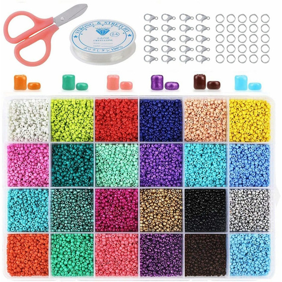 Juego De Cuentas De Vidrio Pulsera 14522 Uds 3mm 24 Colores