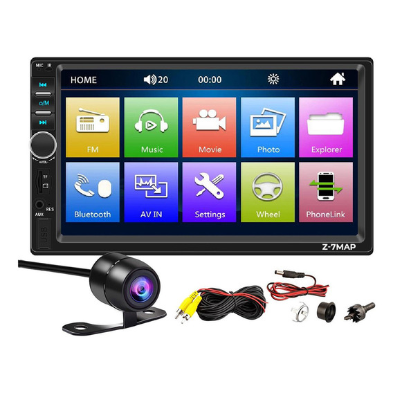 Estereo Pantalla 7 Tactil Bluetooth + Camara Estacionamiento