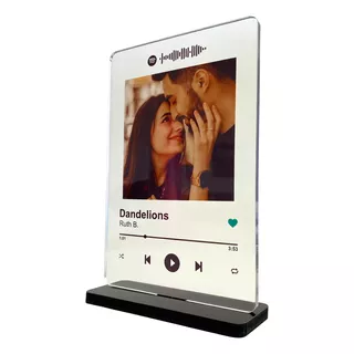 Placa Spotify Interativa  - Personalize A Sua! Base Preta