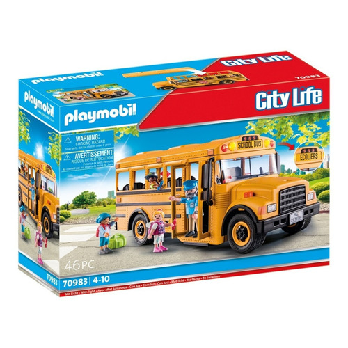 Figura Armable Playmobil City Life Autobús Escolar 46 Piezas