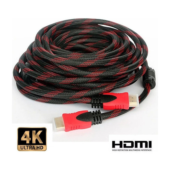 Cable Hdmi Mallado 3 Metros Oro  1080p 4k Doble Filtro 