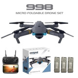 Drone 998 Plegable Con Camara Ideal Para Principiantes Combo 3 Baterias One Pixel Color Negro