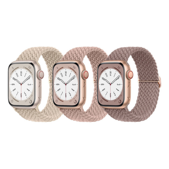 3 Correas Trenzadas Para Apple Watch Ultra 9 8 7 Se 6 5 4 3