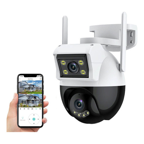 Cámara de seguridad Seisa ZAS06 Dual Lens con resolución de 1080p visión nocturna incluida blanca
