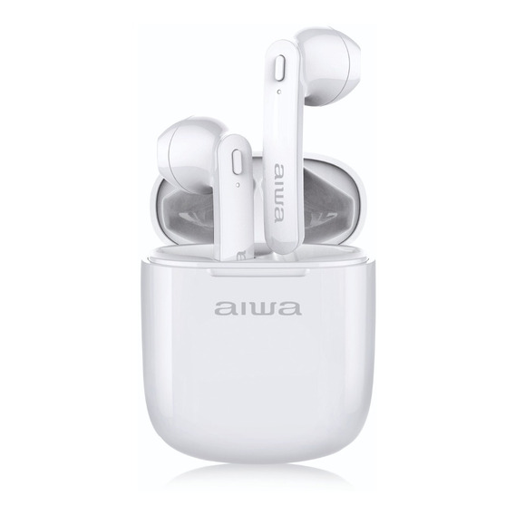 Audífonos Aiwa Inalámbricos Tipo Tws Bluetooth Aw-9tws Color Blanco