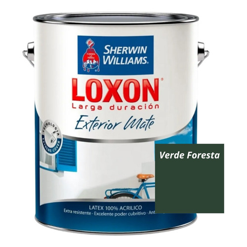 Loxon Larga Duración Exterior Mate Colores X 4 Lts Color Verde foresta