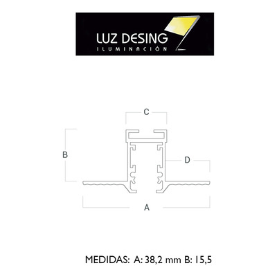 Vk-mr5x-recedido-2m-ng Riel 5mm Magnetico Techo Embutir Vk Negro