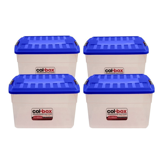 4 Cajas Plastica Apilable Organizador 15 Lts - Colombraro 