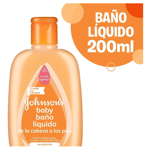 Jabón líquido Johnson's Baby De la Cabeza a los Pies en botella 200 ml