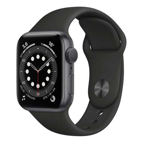 Apple Watch  Series 6 (GPS) - Caja de aluminio gris espacial de 40 mm - Correa deportiva negro