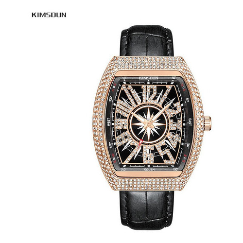 Reloj Luminoso De Cuarzo Con Diamantes Kimsdun Color Del Bisel Rose Gold