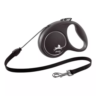 Guia Flexi Black Design Corda Pequena 5m - Preto Para Cães