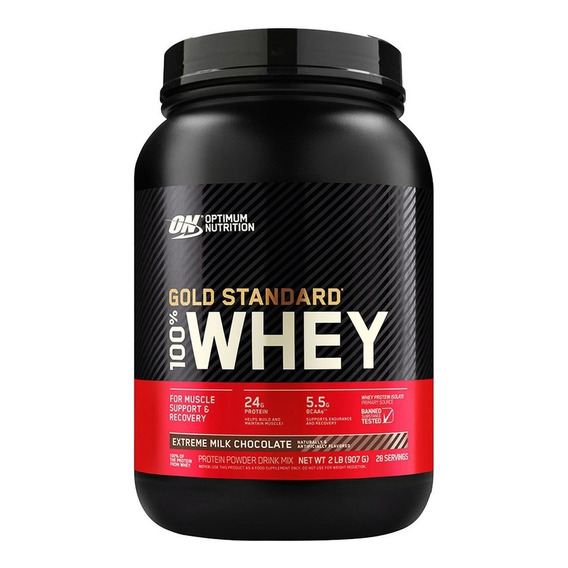 Suplemento en polvo Optimum Nutrition  Proteína Gold Standard 100% Whey proteína sabor extreme milk chocolate en pote de 907g