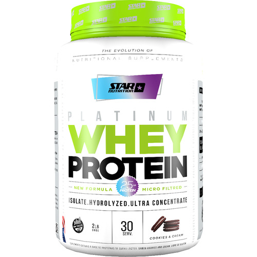 Platinum Whey Protein Star Nutrition Proteína Concentrada Sabor Cookies And Cream 907g 