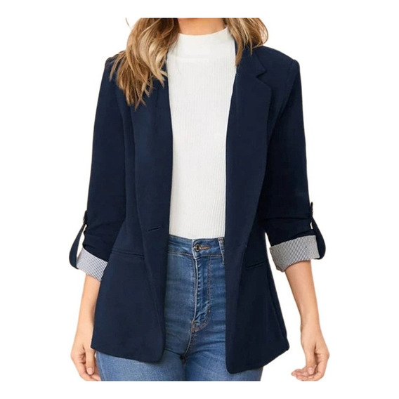 Chaqueta Elegante Blazer Con Solapa Y Corte Ajustado Para Mu