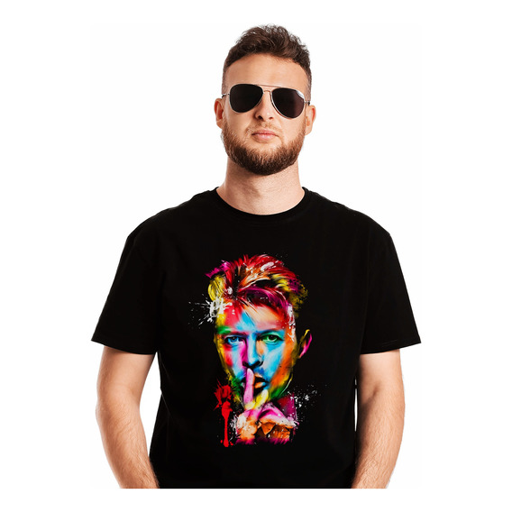 Poleras David Bowie Face Colors   Rock Clasico Abominatron