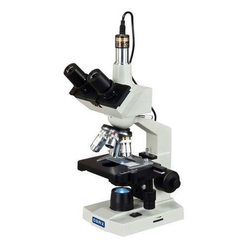 Microscopio Biológico Trinocular Omax 40x-2500x Con Cámara Color Blanco