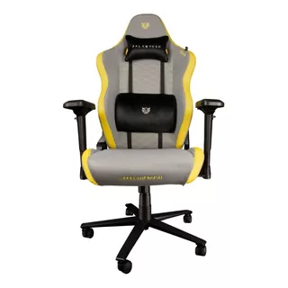 Silla De Escritorio Balam Rush Thunder Comp Gamer Ergonómica  Gris Y Amarilla Y Negra Con Tapizado De Tela