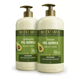  Shampoo Condicionador Pós Química Abacate 1l Bio Extratus
