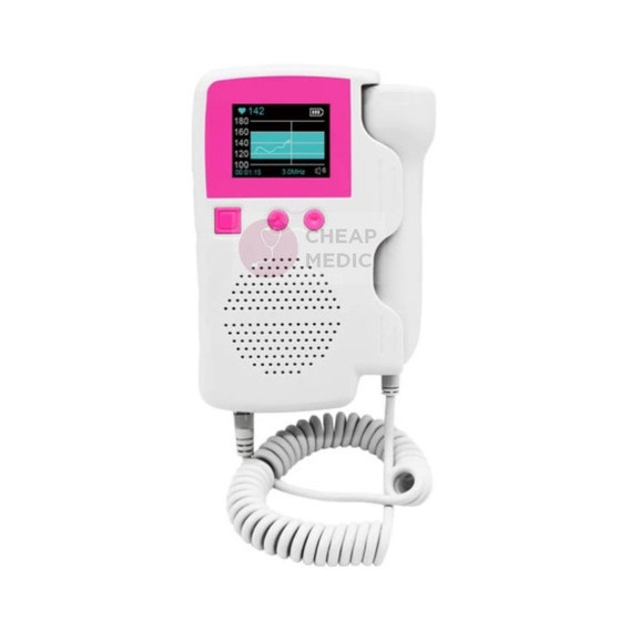 Monitor Doppler Fetal Para Bebé Recargable Usb Portátil 3mhz Color Rosa