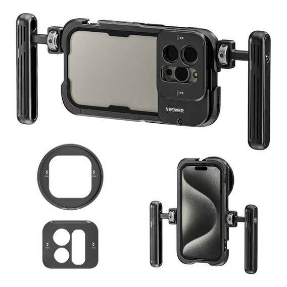 Neewer Jaula + Grip + Filtro Adaptador Para iPhone 15 Pro