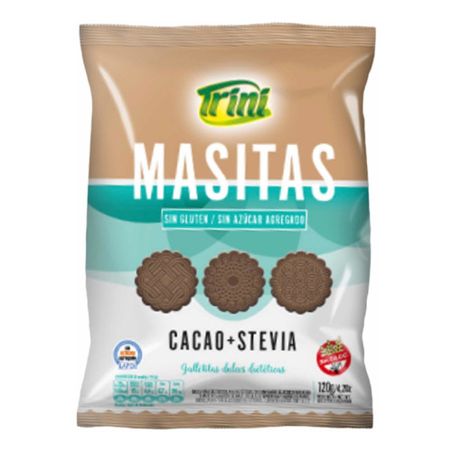 Galletitas De Cacao + Stevia, Sin Tacc, Marca Trini X 120 G.