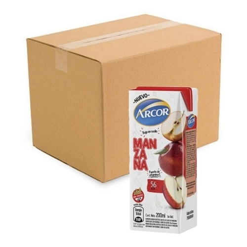 Jugos De Manzana Arcor 24 Unidades X 200ml Sin Tacc