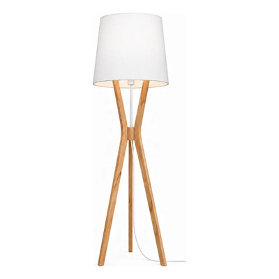Lámpara De Pie Yuliana Living Nordico Blanca Madera