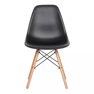 Cadeira De Jantar Garden Life Eames, Estrutura De Cor  Preto, 6 Unidades