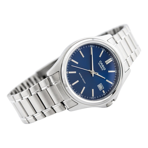Reloj Hombre Casio Mtp1183 Azul Acero Inoxidable Fechador 