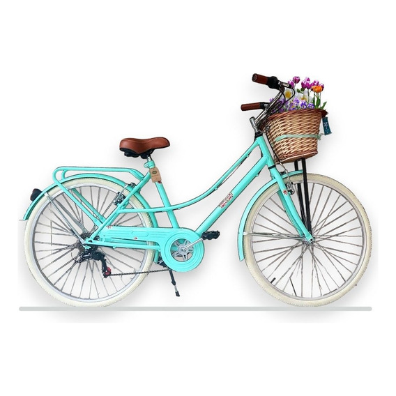 Bicicleta Vintage Dama Con Cambios 6v Y Canasto De Mimbre!