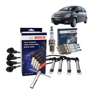 Cabo + Vela Original Bosch Meriva Maxx 1.8 8v 2006 2007 Flex